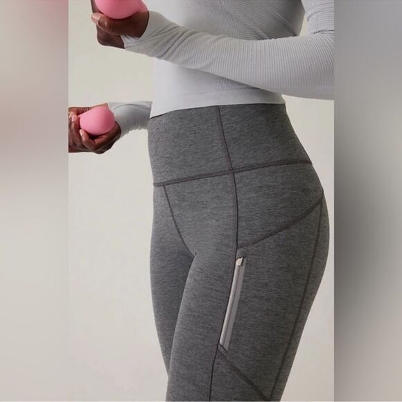 Athleta Rainier Heathered Tights Gray SP - Picture 2 of 10